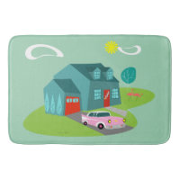 Casa suburbana retro con baño