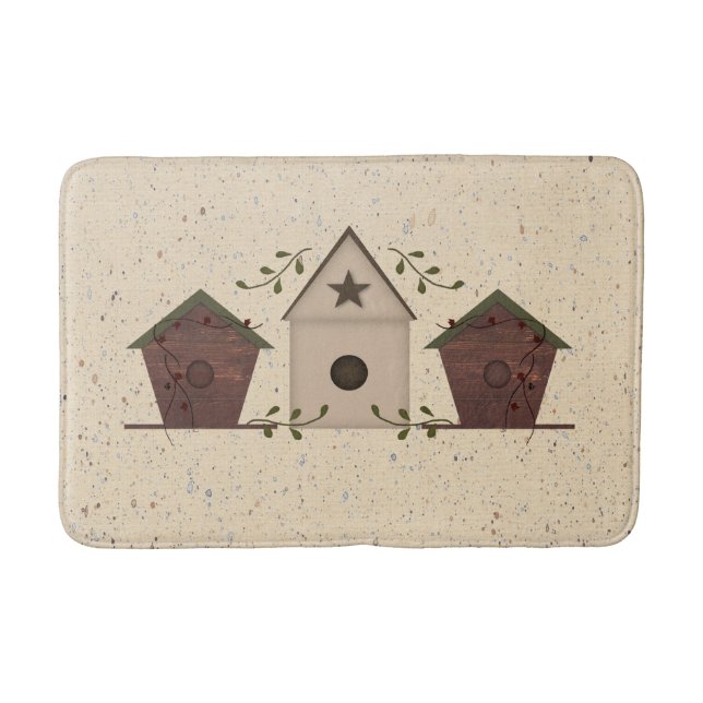 Alfombrilla De Baño Casas de pájaros primitivas Bath Mat (Anverso)