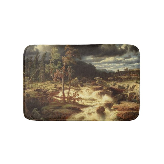 Alfombrilla De Baño Cascada en Suecia (por Marcus Larson) (Anverso)