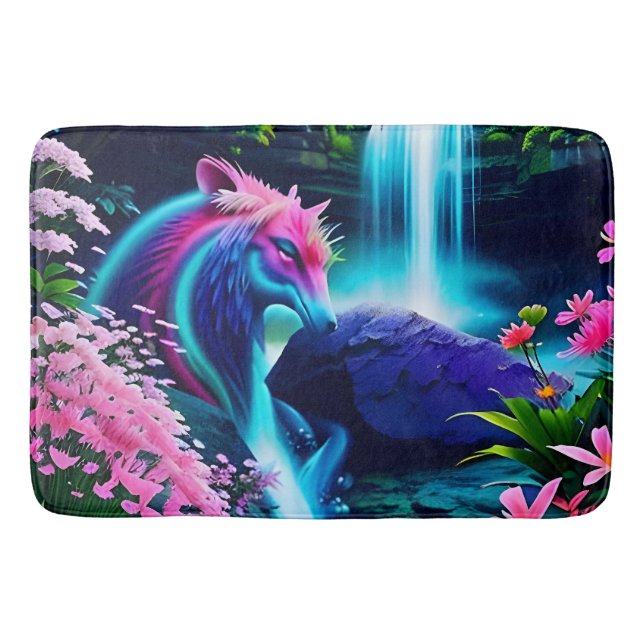 Alfombrilla De Baño Cascada mágica y flores dos (Anverso)