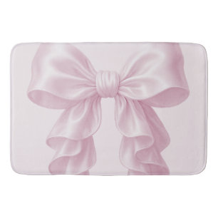Alfombrilla De Baño Cascada Rosa Lazo Volante Elegante Femenina