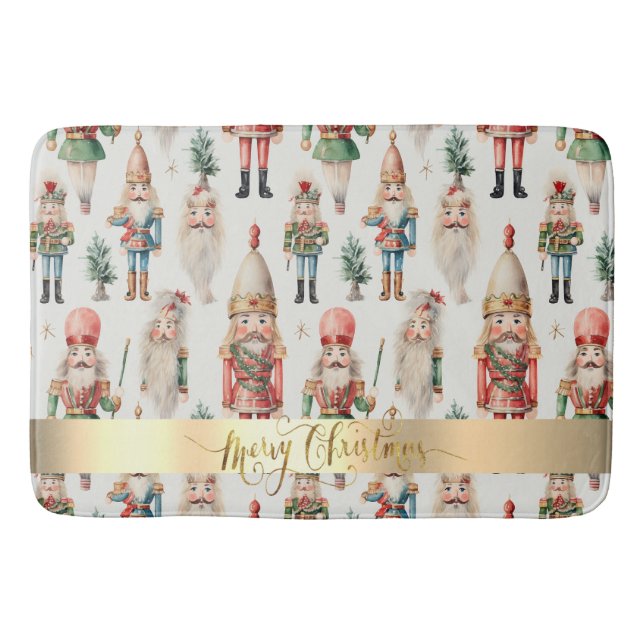 Alfombrilla De Baño Cascanueces Navideño Feliz Navidad (Anverso)