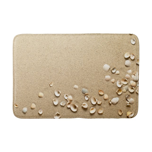 Alfombrilla De Baño Cáscaras del mar en la arena (Anverso)