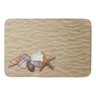 Alfombrilla De Baño Cáscaras del mar y arena de la playa
