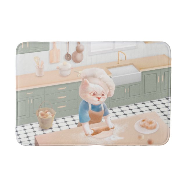 Alfombrilla De Baño Cat Baker Baby - Acogedor Kneading (Anverso)