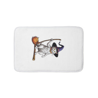 Alfombrilla De Baño Cat Wizard Halloween Witch Mystical Cat Lovers Lon