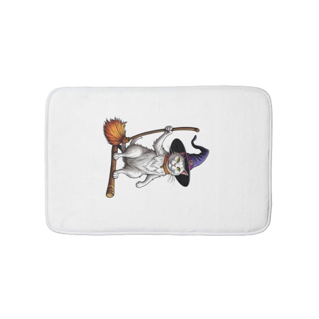 Alfombrilla De Baño Cat Wizard Halloween Witch Mystical Cat Lovers Lon (Anverso)