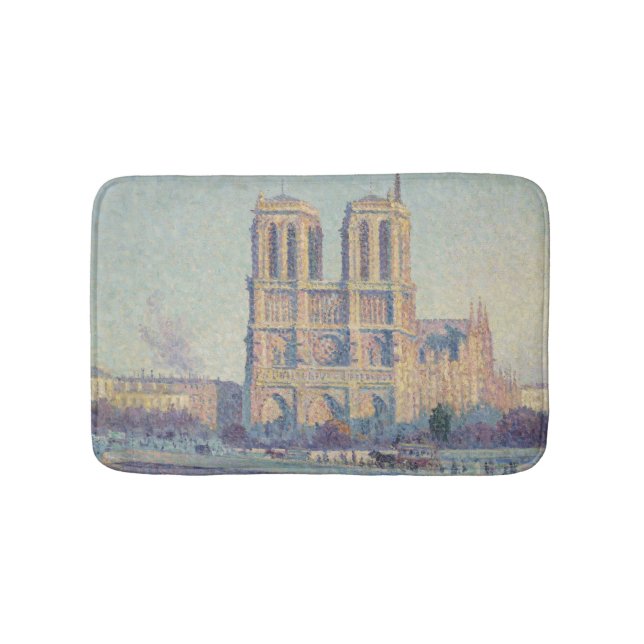 Alfombrilla De Baño Catedral de Notre Dame de París Pintura clásica de (Anverso)