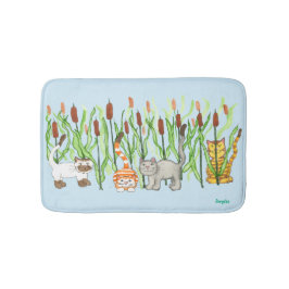 Alfombrilla De Baño Cats and Cattails