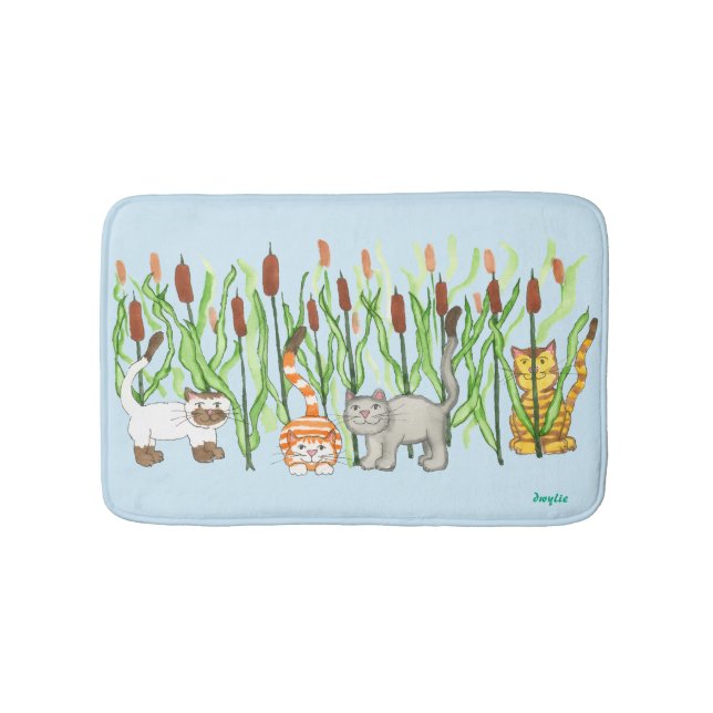 Alfombrilla De Baño Cats and Cattails (Anverso)