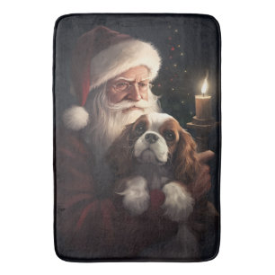 Alfombrilla De Baño Cavalier King con Navidades festivos de Santa Clau