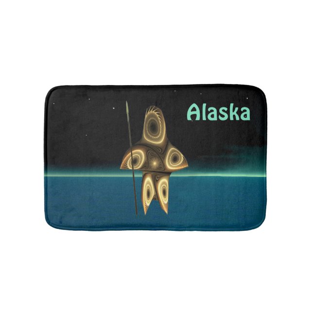 Alfombrilla De Baño Cazador inuit fractal - Alaska (Anverso)