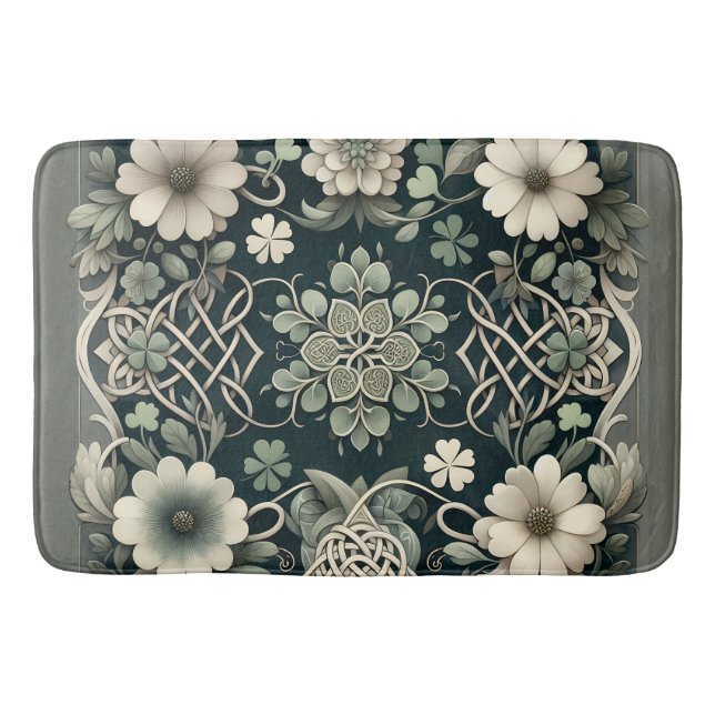 Alfombrilla De Baño Celta Encanto Floral de Trébol (Anverso)