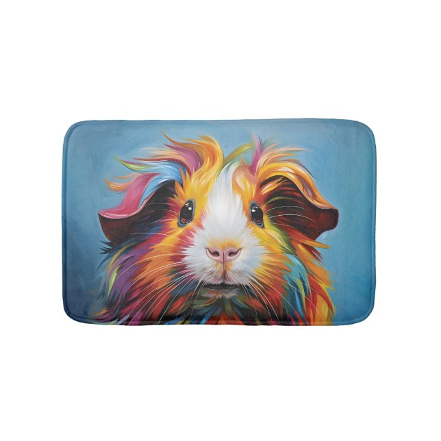 Alfombrilla De Baño Cerdo de Guinea vibrante (Anverso)