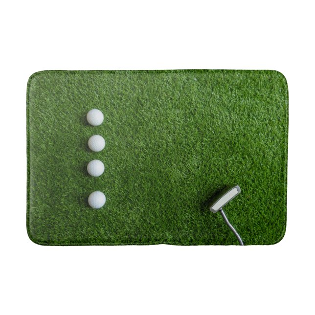 Alfombrilla De Baño Césped verde de golf con pelotas de golf (Anverso)