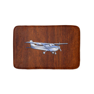 Alfombrilla De Baño Cessna Flying Mahogany de la aeronave clásica crom