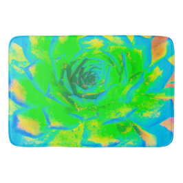 Alfombrilla De Baño Chartreuse Verde Lime Suculento Sedum Rosette