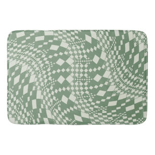 Alfombrilla De Baño Cheques retorcidos en verde