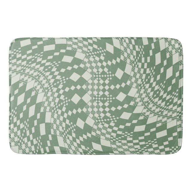 Alfombrilla De Baño Cheques retorcidos en verde (Anverso)