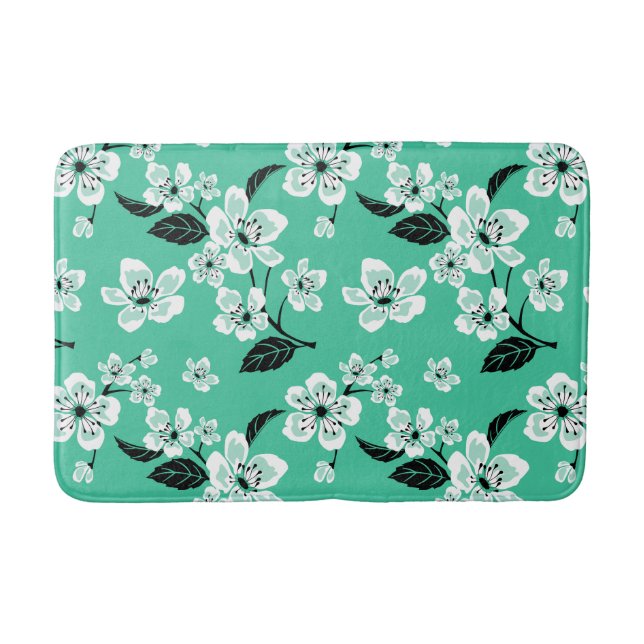 ALFOMBRILLA DE BAÑO CHERRY BLOSSOM - SAKURA (MINT) (Anverso)