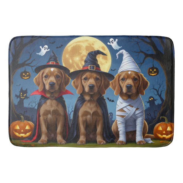 Alfombrilla De Baño Chesapeake Bay Terrier Pumpkin Halloween Funny (Anverso)