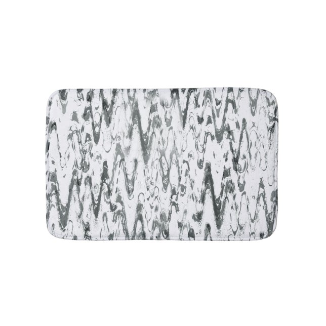 Alfombrilla De Baño Chevras abstractas modernas monocromáticas (Anverso)