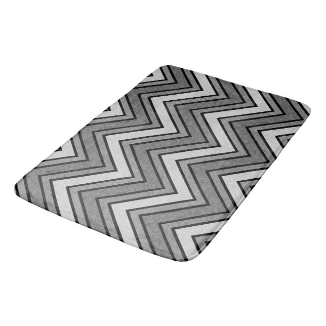 Alfombrilla De Baño Chevron gris y negro (Angular)