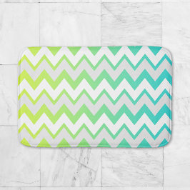 Alfombrilla De Baño Chevron patrón lima verde agua verde azulada oscur