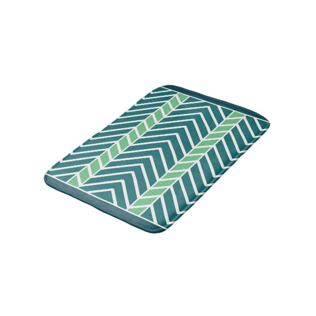 Alfombrilla De Baño Chevron Pattern Teal (Angular)