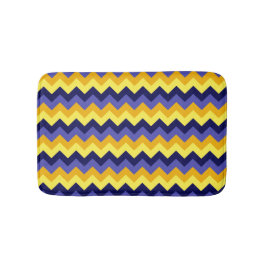 Alfombrilla De Baño Chevrras doradas amarillas azules pequeñas de baño