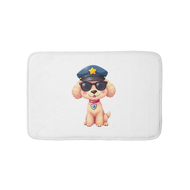 Alfombrilla De Baño Chibi Anime Policía Poodle Dog (Anverso)