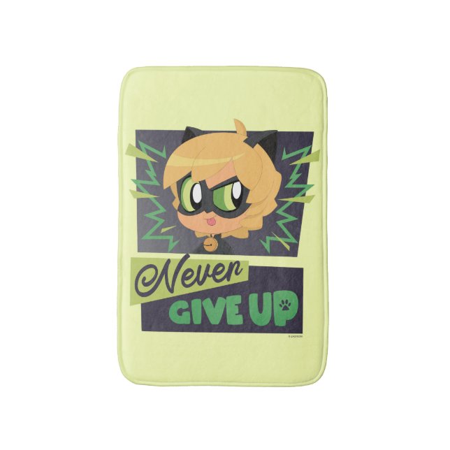Alfombrilla De Baño Chibi Cat Noir Nunca se rinde (Frente vertical)