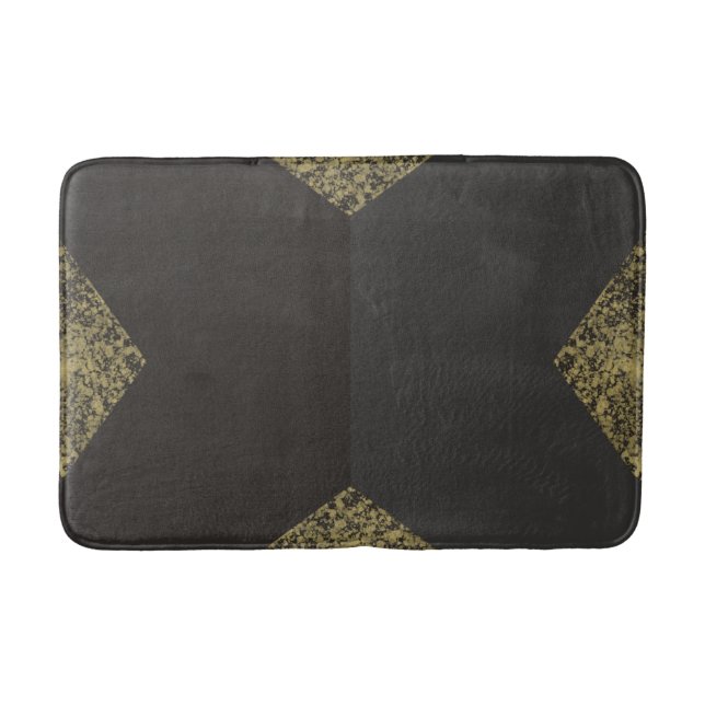 Alfombrilla De Baño Chic moderno de oro y gris (Anverso)