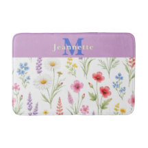 Chic Monograma de Nombre Floral Acuarela de Flor S