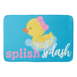 Alfombrilla De Baño Chica acuarela caucho Duck esplash azul