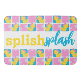 Alfombrilla De Baño Chica acuarela Rubber Duck Splish Splash Checker