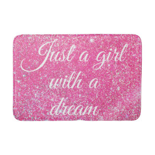 Alfombrilla De Baño CHICA CON Purpurina Pink Caliente SUEÑO