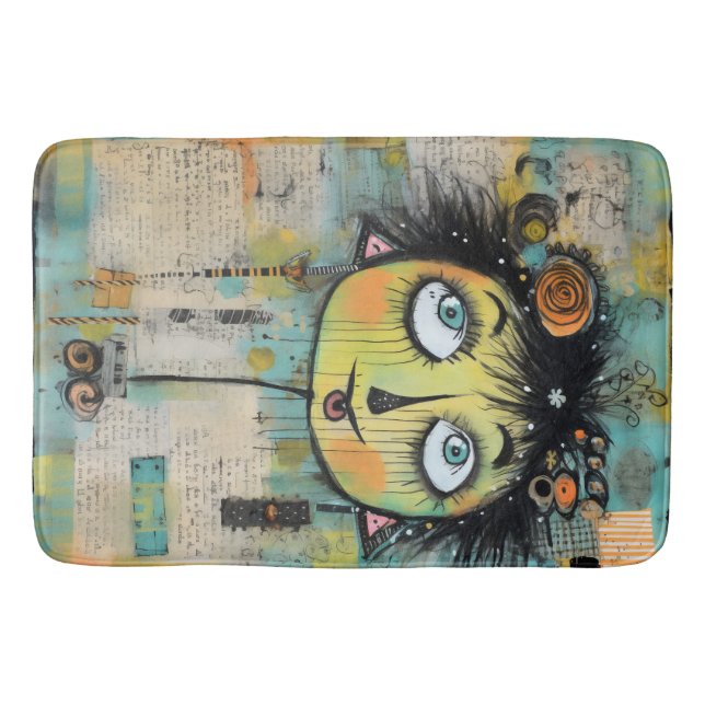 Alfombrilla De Baño Chica de Arte Collage Lady 11 (Anverso)