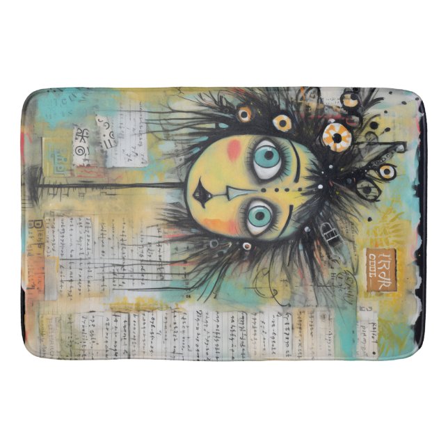 Alfombrilla De Baño Chica de Arte Collage Lady 12 (Anverso)