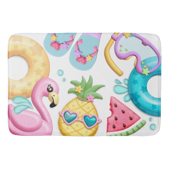 Alfombrilla De Baño Chica dulce Tropical Beach Flamingo (Anverso)