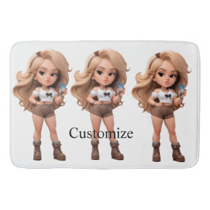 Alfombrilla De Baño Chica lindo Bonita Chica Thunder_Cove