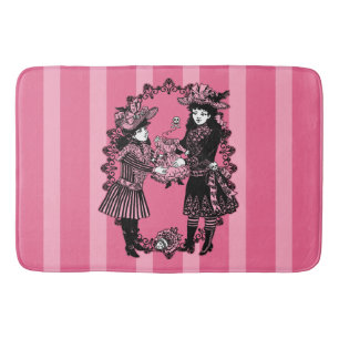 Alfombrilla De Baño Chicas Behead Doll Pink Stripe