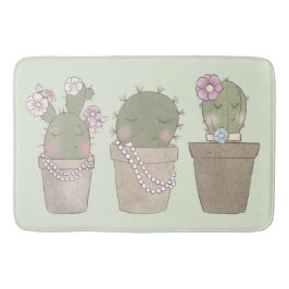 Alfombrilla De Baño Chicas Cute Cactus Con Joyería