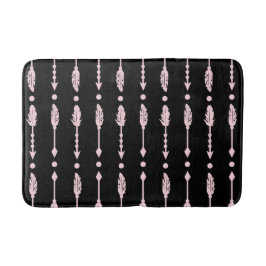 Alfombrilla De Baño Chicas Flechas Rosa y Negro Decoración Boho Chic