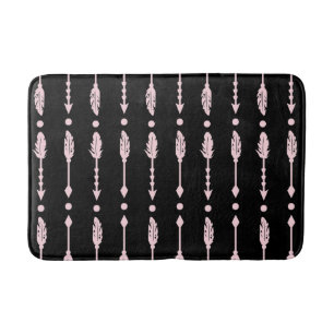 Alfombrilla De Baño Chicas Flechas Rosa y Negro Decoración Boho Chic