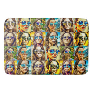 Alfombrilla De Baño Chicas Guay en gafas de sol, arte de IA