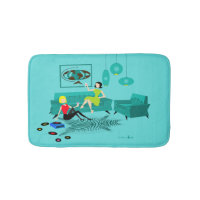 Chicas Retro Noche En Bath Mat
