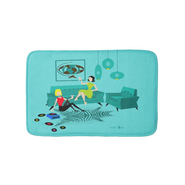 Alfombrilla De Baño Chicas Retro Noche En Bath Mat (Anverso)