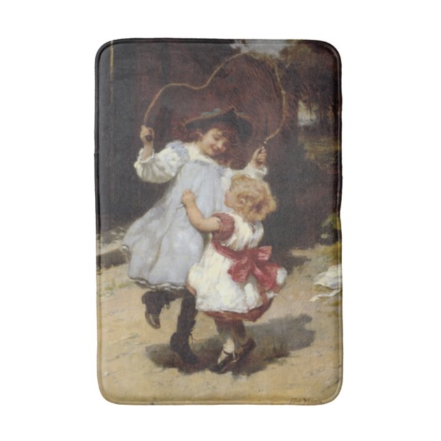 Alfombrilla De Baño Chicas saltando con una pista que salta (Frente vertical)