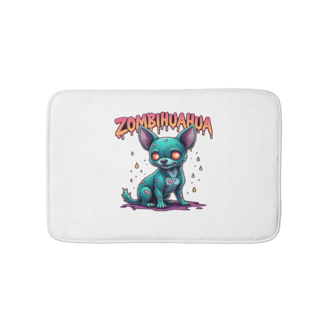 Alfombrilla De Baño Chihuahua Chi Chichi Chiwawa Zombie Dog Halloween (Anverso)